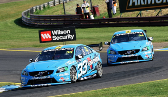 Volvo's Scott McLaughlin/Alex Premat and Robert Dahlgren/Greg Ritter entries at Sandown
