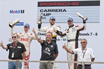Van der Drift, Menzel and Baird on the Race 1 podium