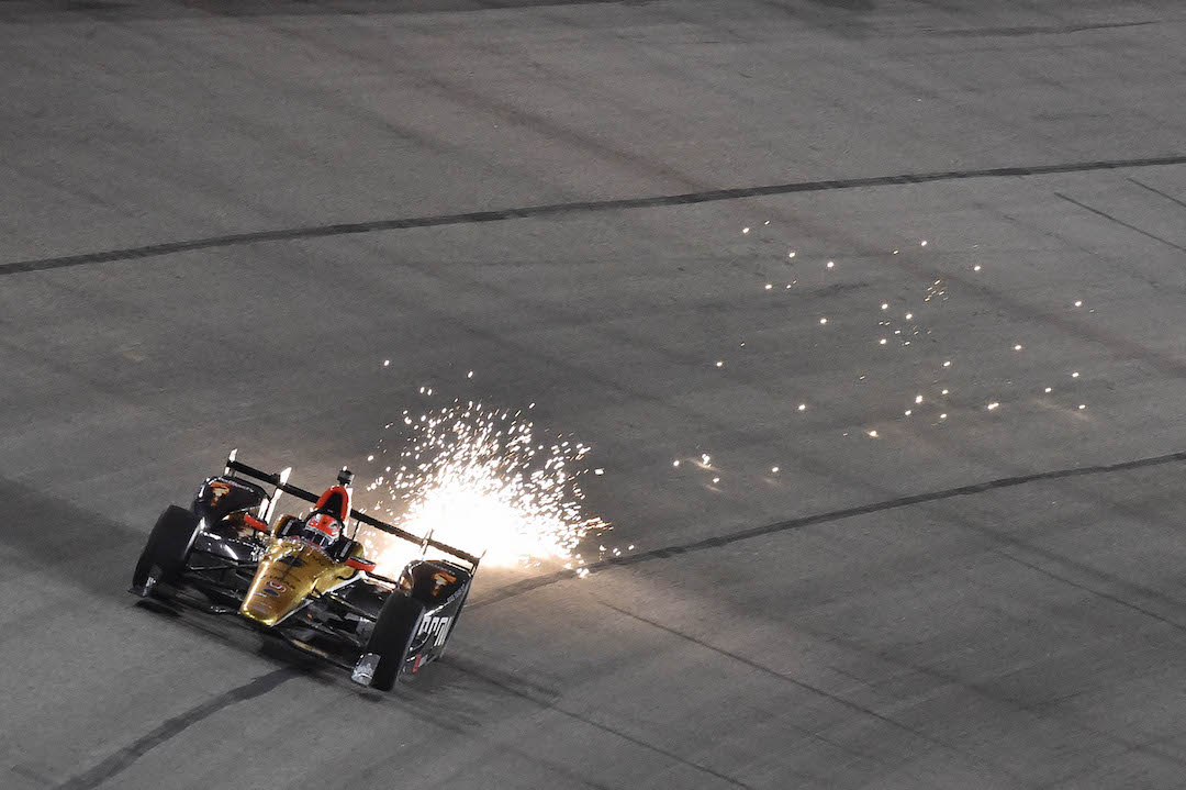 James Hinchcliffe led 188 of the 248 laps before losing the lead in the final part of the final lap at Texas by .008s