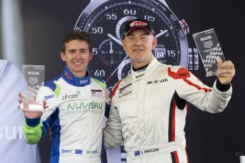 Campbell and Smollen with their pole awards