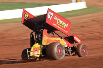 thumb Paul Morris in action aboard his SuperCheap Auto Sprintcar at Sydney's Tyrepower Parramatta City Raceway. Pic: Paul Carruthers