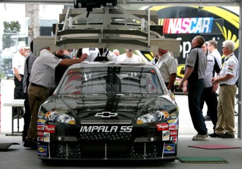 59502872 The #57 Chevrolet of Norm Benning goes through NASCAR Technical Inspection at Daytona