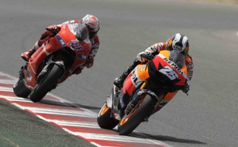 thumb Honda's Dani Pedrosa leads Ducati's Casey Stoner