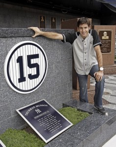 NewYork_ThurmanMunson15-med Rick Kelly with the retired No 15 of Thurman Munson