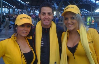 thumb Jamie Whincup at Melbourne's Southern Cross station this afternoon