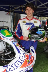Deadly_5296 David Sera unveiled a new partnership with Monster Energy Drink today at the Sparco Rotax Nationals. Pic: photowagon.com.au
