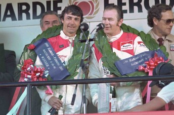 thumb Peter Brock and Jim Richards, celebrating their victory at the 1980 Bathurst 1000