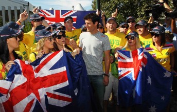thumb Mark Webber with his fans at the Australian Grand Prix earlier this year