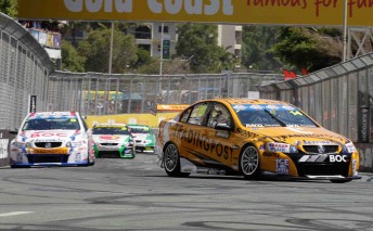 thumb Jason Bright's #14 Trading Post entry leads the #8 Team BOC car of Jason Richards at the Gold Coast