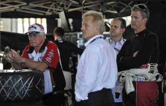 thumb Dick Johnson (far left) is looking for a new team manager to replace the respected Adrian Burgess