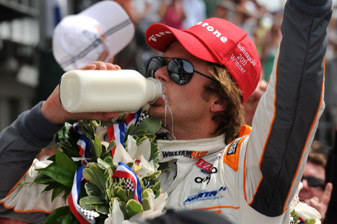 thumb Dan Wheldon celebrating his Indy 500 win earlier this year