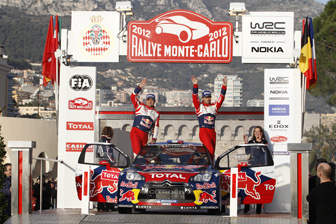 thumb Loeb celebrates his Rallye Monte Carlo win
