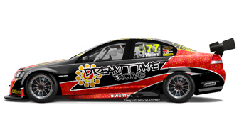 car Art of the side of Dreamtime Racing's #77 car for Cameron Waters