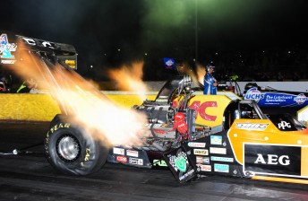. Darren Morgan (foreground) and Phil Lamattina give Melbourne it's first nitro fix in over 10 years