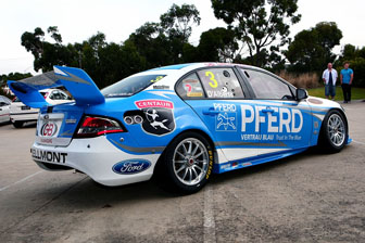 car A rear view of the TDR Falcon FG