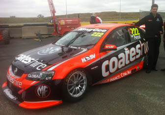 thumb Nick Percat at today's Coates Hire launch at Calder Park