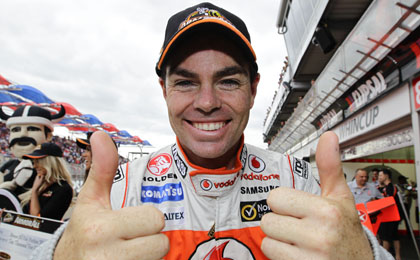 thumb Craig Lowndes celebrates his pole position