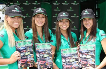 thumb The Speedcafe.com girls with The Speedcafe Annual. You can buy it at the Clipsal 500 this weekend