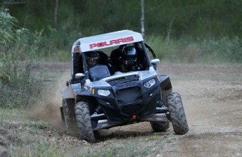 Tim Slade V8 Supercar driver won Heat 2 of the Side by Side category on debut with the Polaris