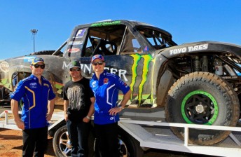 thumb From left: Holdsworth, Gallard and Slade with Gallard's winning Trophy Truck