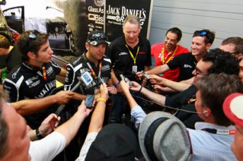 thumb Rick Kelly, Todd Kelly, Ian Moreillon (Executive General Manager of National Sales and Fleet), Jeff Fisher (Motorsport Manager) and Chris Jordan (Press and PR Supervisor)