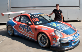 thumb Shae Davies with the Porsche guest car he will drive at Surfers Paradise this weekend
