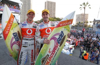 thumb Whincup and Bourdais celebrate with their trophies