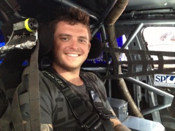 Bobby Jane, sitting inside the ex-Van Gisbergen FG that he was to race in the Dunlop Series