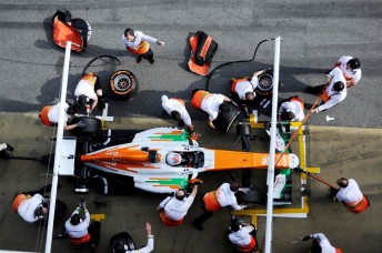 The team during pre-season testing in Spain