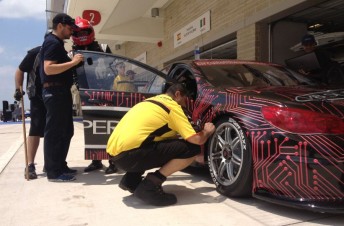 McConville speaks with V8 Supercars' technical projects manager Vincent Dumarski