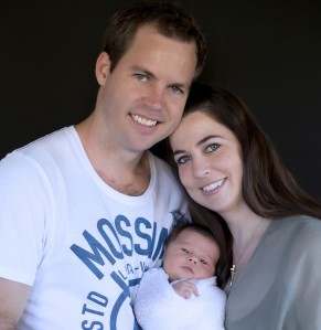 Drag racing's super mum Fiona Reed with husband Daniel and new baby, Makayla
