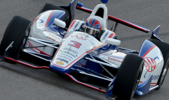Helio Castroneves winning the Firestone 550 at Texas last weekend