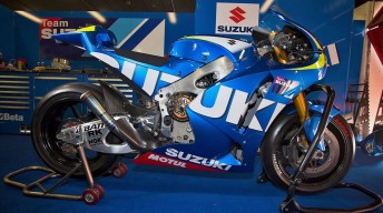 Suzuki's 1000cc development bike in the Catalunya pitlane