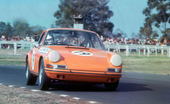 Alan Hamilton in his famous Porsche at Warwick Farm
