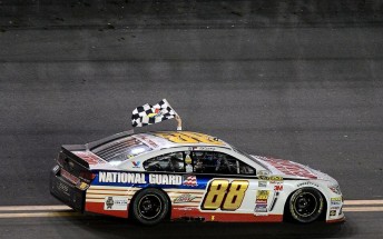 Dale Earnhardt Jr. celebrates his second Daytona 500