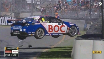 Bright's car was heavily damaged in the accident. pic: network 7
