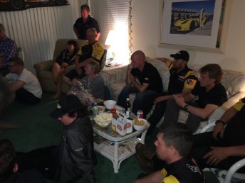 Jan Magnussen watching his son Kevin while on sportscar duty at Sebring