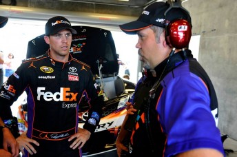 Denny Hamlin and Darian Grubb at Indianapolis