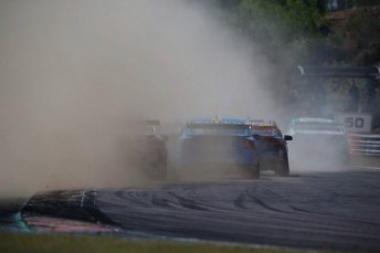 The tight nature of the V8 Supercars pack ensures plenty of tense racing