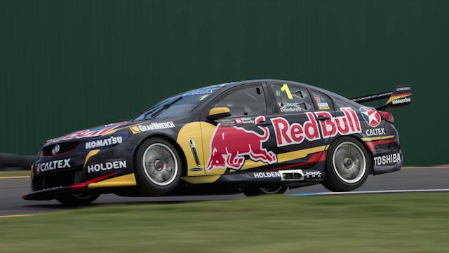 Jamie Whincup drove the #1 Red Bull Holden to pole for the first qualifying race