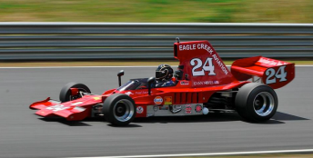 Bruce Allison turning laps in Paul Zazryn's Lola T332 at Hampton Downs. pic: Motografix-Grant Paterson