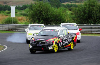 Alexandra Whitely claims her maiden win in the Ssangyong Ute Series