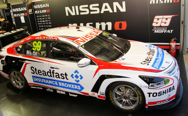 James Moffat's Nissan has received Steadfast stickers overnight