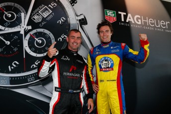 Carrera Cup Pole award winner Twigg and McBride