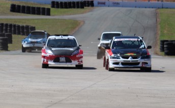 The 4WD class of the Extreme Rallycross Championship in a action at Lakeside Raceway