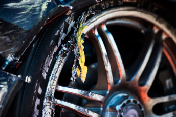Lowndes' blown tyre on Saturday