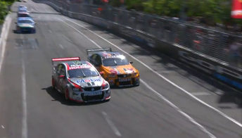 Van Gisbergen lunges down the inside into Turn 9. pic: V8TV