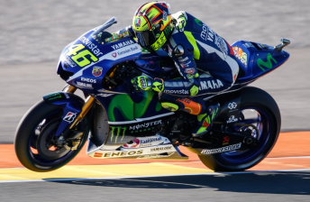 Valentino Rossi on his way to fourth at the Valencia finale