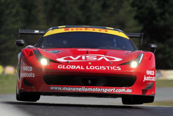 Tony D'Alberto behind the wheel of the Maranello Motorsport Ferrari