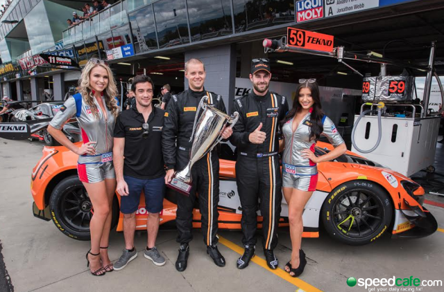 The Tekno drivers celebrate pole position